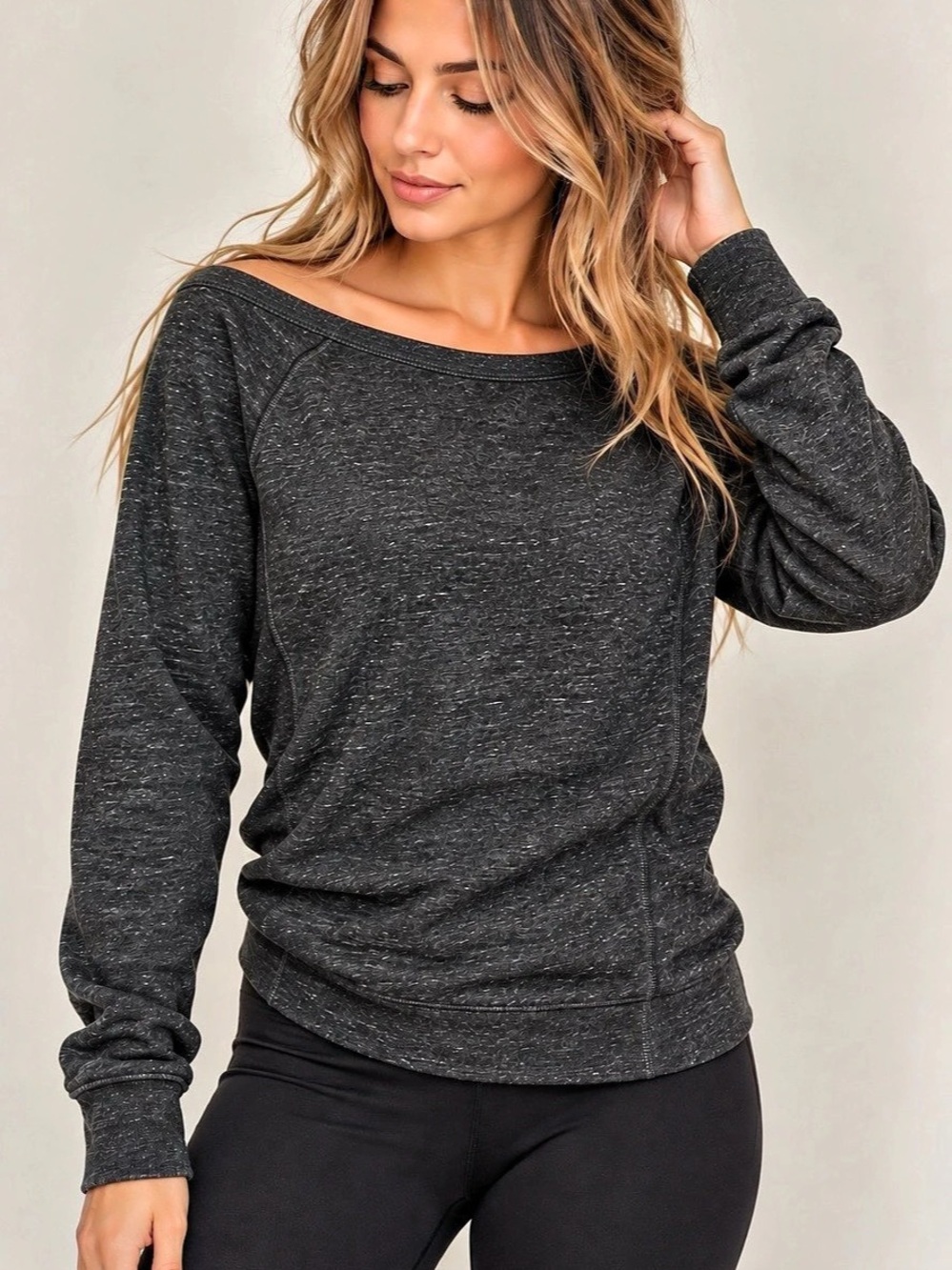 Bella+Canvas Charcoal Long Sleeve Sweatshirt